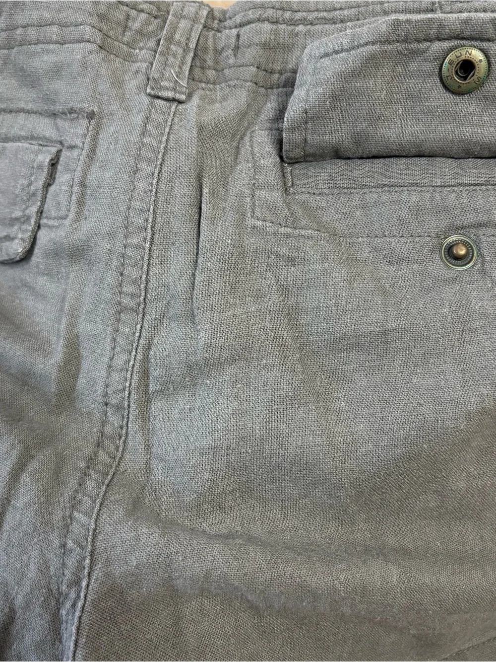 Gap Women's Olive Drawstring Linen-Blend Shorts size 4